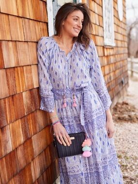 Alicia Bell Blue Paisley Dress | Size XS | Silk Cotton